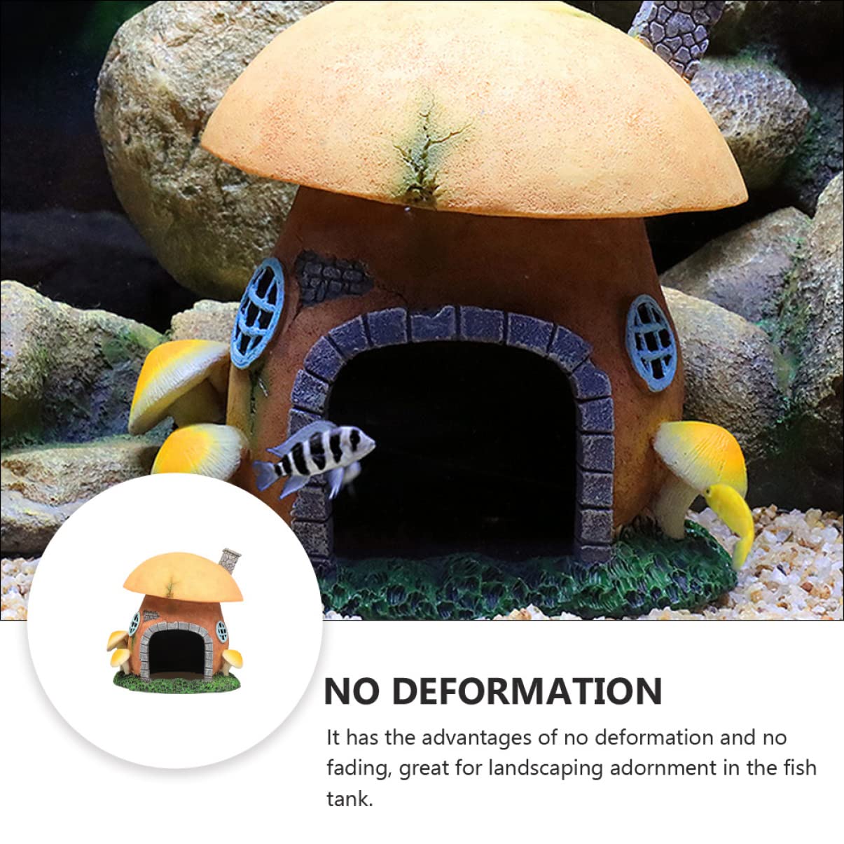 POPETPOP Cachette Décorative en Résine Verte pour Aquarium et Terrarium, Grotte Facile à Déplacer Décoloration, pour Poissons et Reptiles