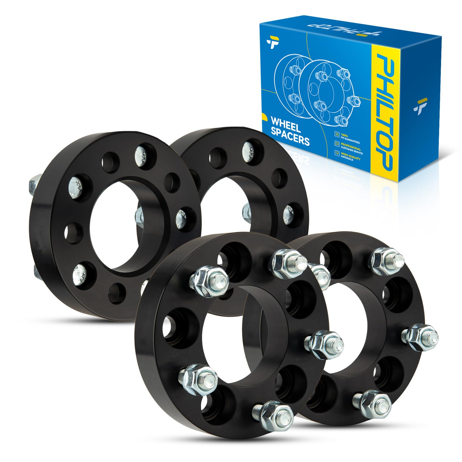 PHILTOP 5x108 To 5x114.3 Wheel Spacers, 1.25 Inch Thickness M12x1.5 Thread Pitch 73.1MM Hub Bore 5 Lug Wheel Adapters Fit For Focus, Taurus, Transit