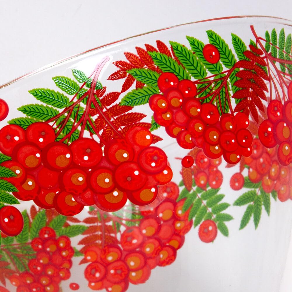Glas-Servierschüssel-Set, 2 Stück, 670 ml und 1,4 l, große Salatschüssel, Rührschüssel zum Kochen, Vorbereiten, Glas-Obstschale, tiefe Schüssel für Küche, mikrowellen- und spülmaschinenfest, (Ashberry
