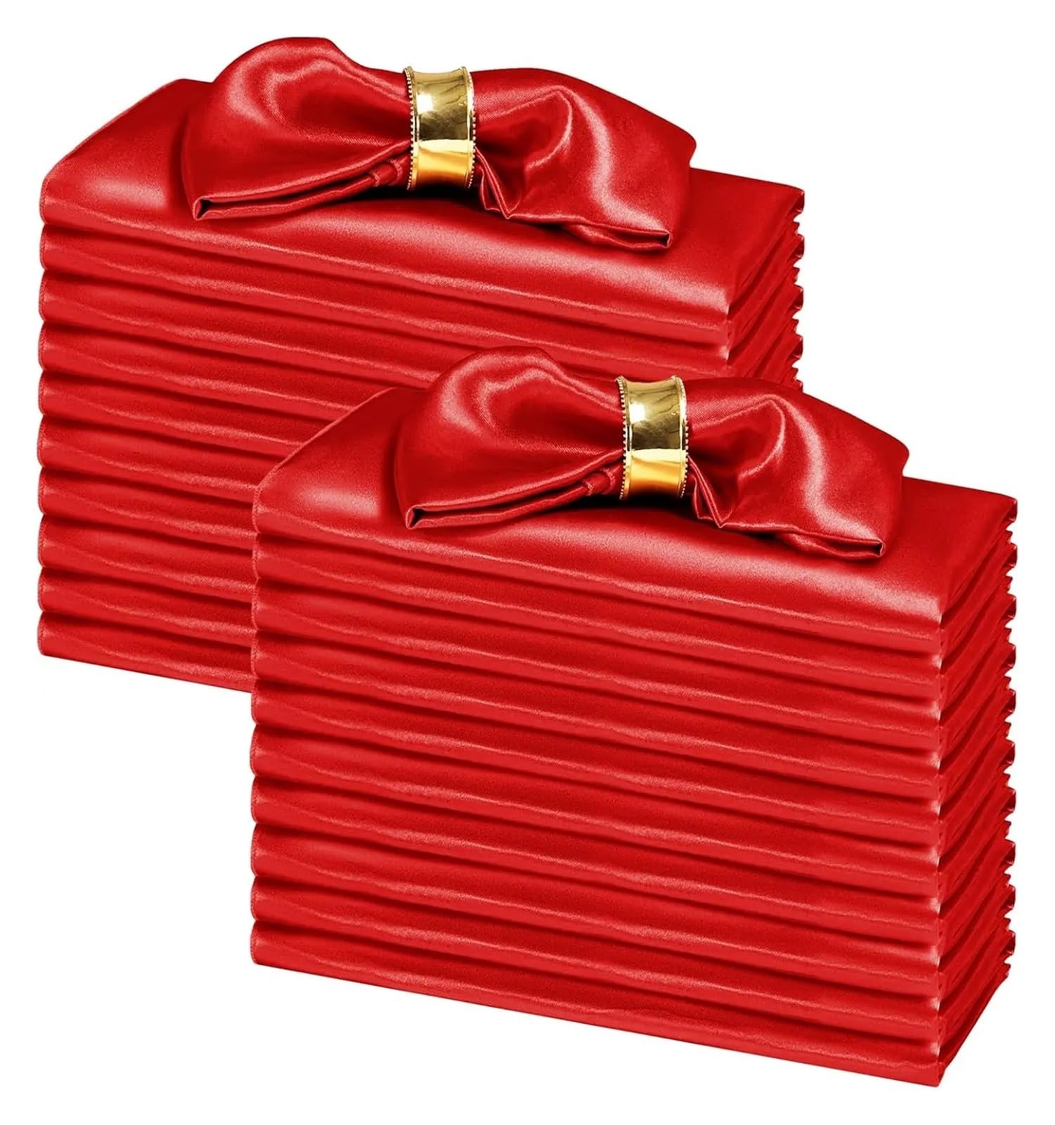 Satin Dinner Napkins 100PCS 30 * 30cm Satin Napkins Silky Soft Dinner or Handkerchief for Banquet Wedding Decoration(100pcs-red)