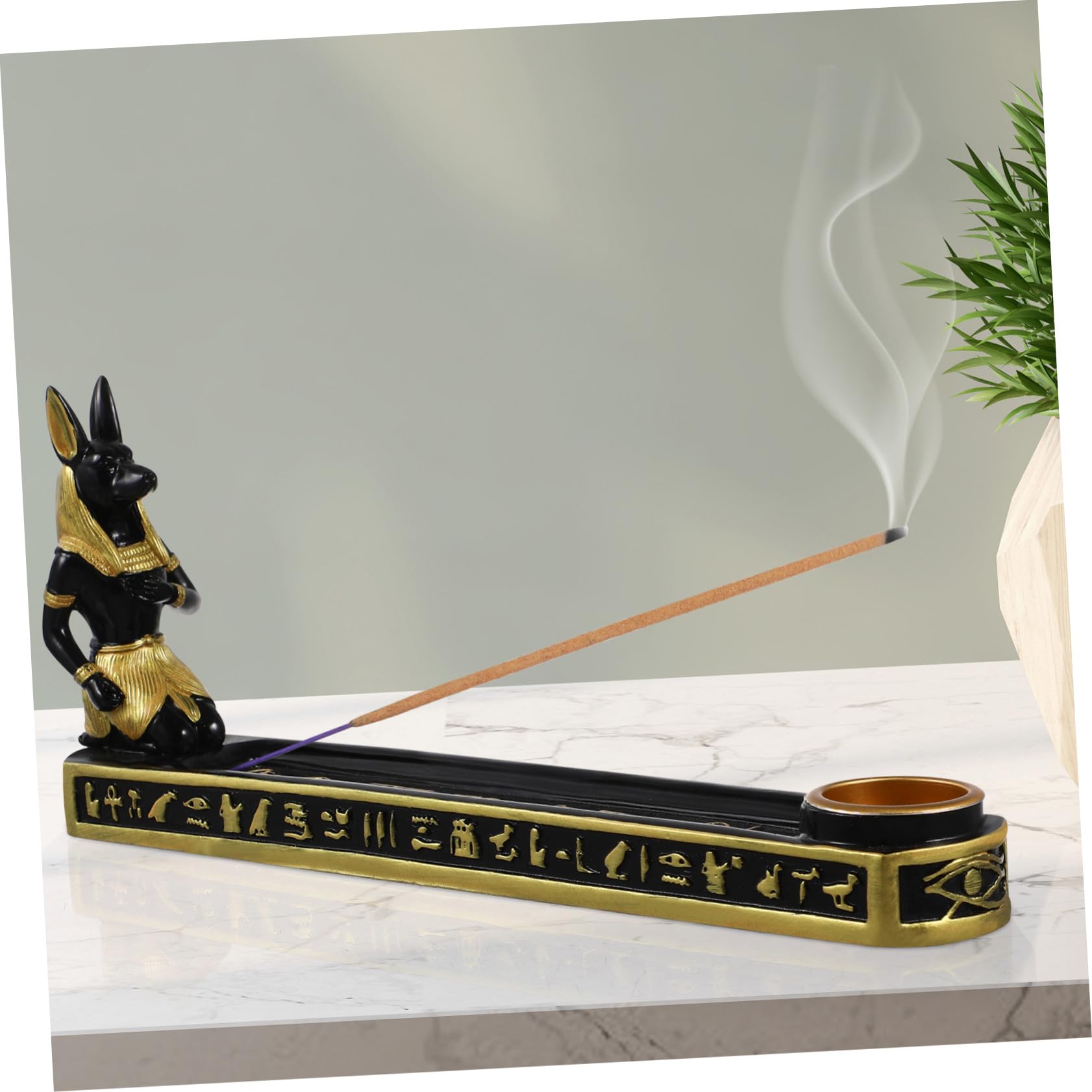 VICASKY Porta Incenso Lineare Riflusso in Resina Elegante e Sicuro per Decorazione Casa e Bagno Stile Hotel