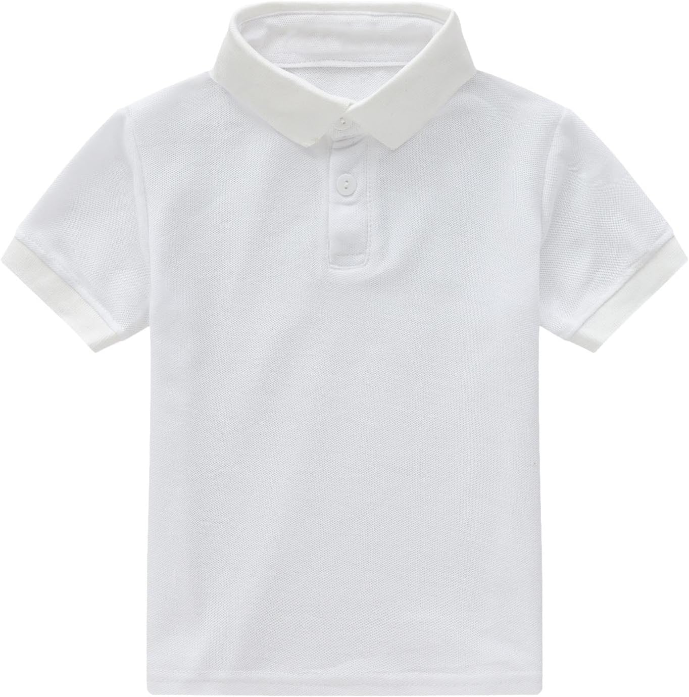 Boys Classic Polo Shirt Short Sleeve Lapel Collared Casual T-Shirts Soft Cozy Performance Front Button Closure Active Tops