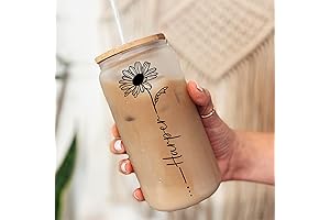 Personalized Birth Month Flower Glass Tumbler