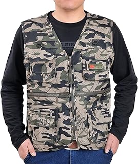 2025 - Chaleco cargo con foto de viaje para hombre casual al aire libre para trabajo al aire libre chaqueta bolsillos ropa de hombre negra