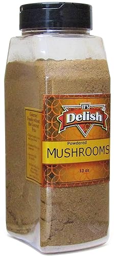 Its Delish, tarro grande de 13 onzas en polvo de hongos secos molidos, deshidratados y molidos chilenos oscuros para cocinar y dar sabor