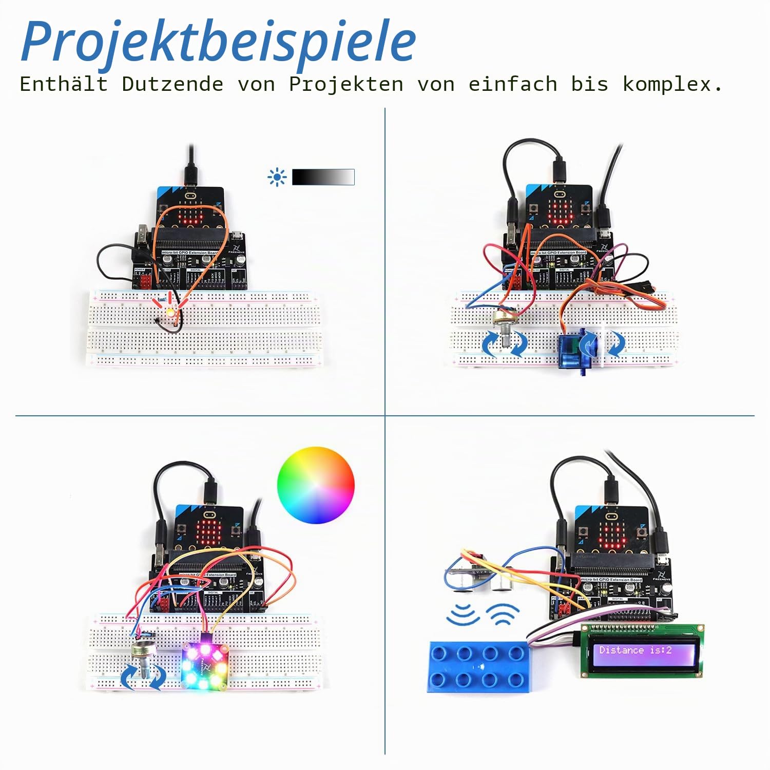 Freenove Ultimate Starter Kit for BBC Micro:bit (V2 Included), 316-Page Detailed Tutorial, 225 Items, 44 Projects, Blocks and Python Code
