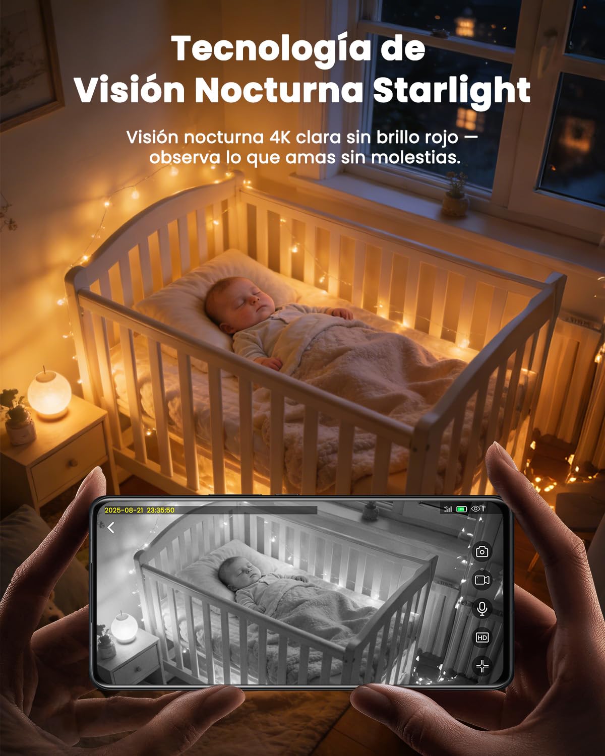 UCOCARE Mini Camara Espia 4K sin Cables, WiFi y Modo Ap sin WiFi | Videovigilancia sin Internet Batería 5200mAh, Visión 160°, Visión Nocturna, Detección Movimiento IA, para Coche, Viajes