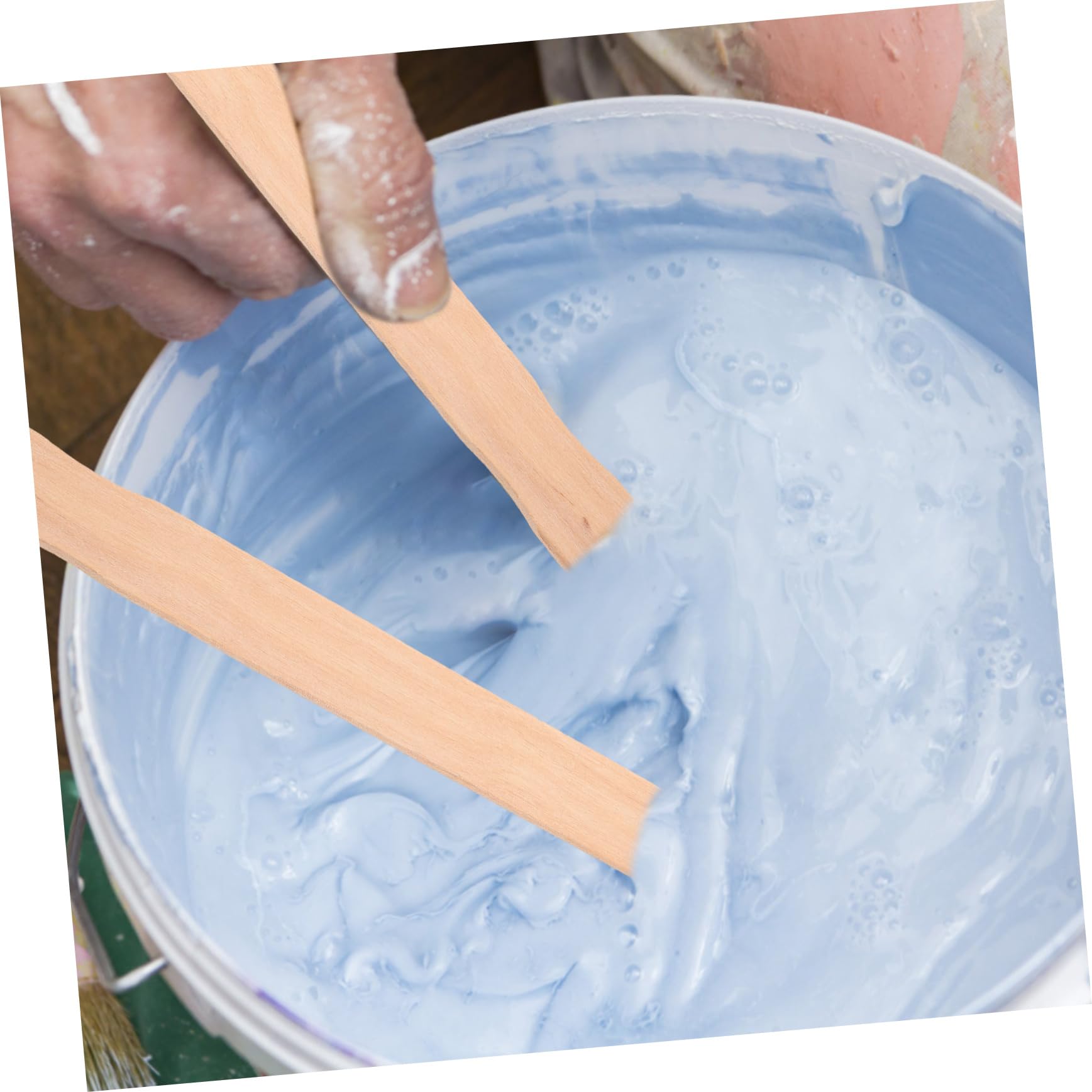 ABOOFAN 5 Ensembles De Peinture Bâtonnets Bois Franc Artisanat Coloré Tiges Outil De Mélange De Peinture Outil D'agitation À Mélanger En Bois Réutilisable 25 Pièces * 5