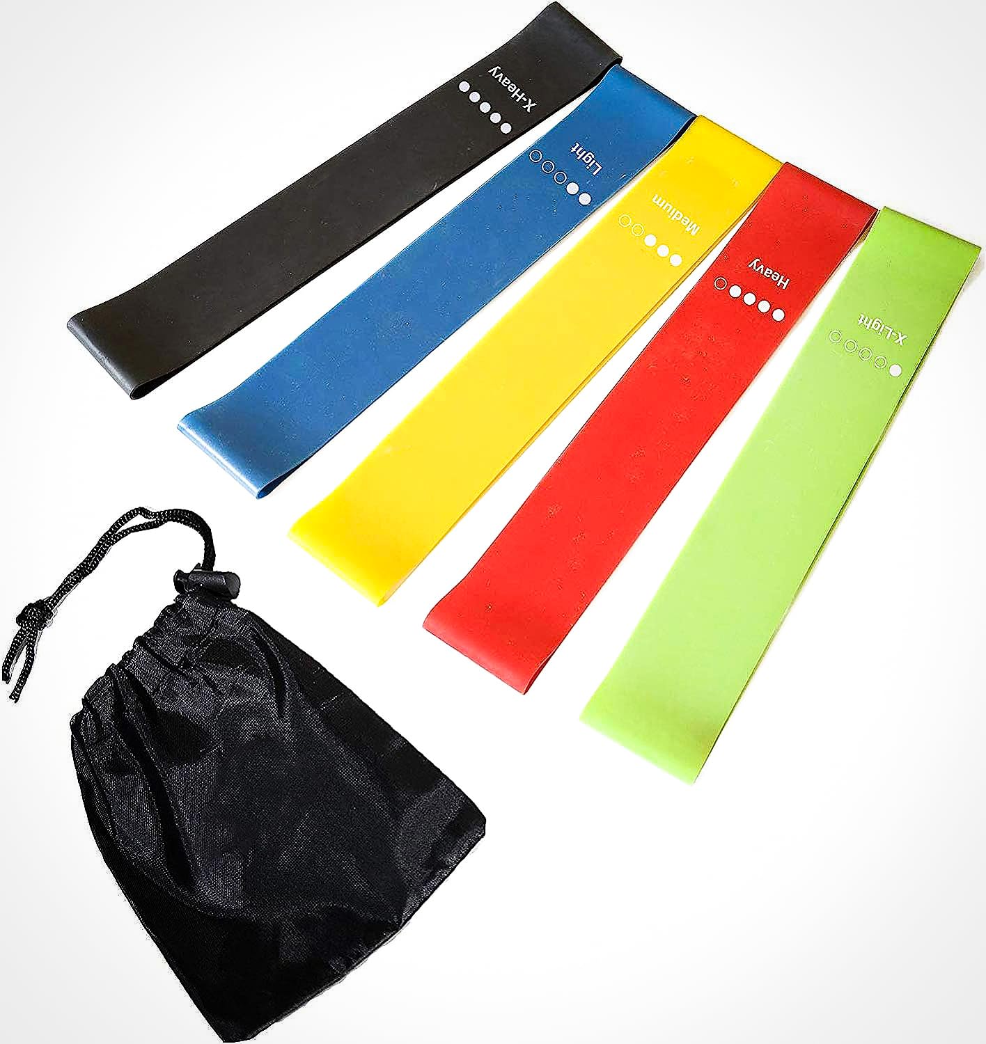 Resistance Band Exercise Home Gym Fitness, Yoga Resistance Loop Bands For A Different Kind Of Workout Em 9241, Black,Blue,Yellow,Red,Green