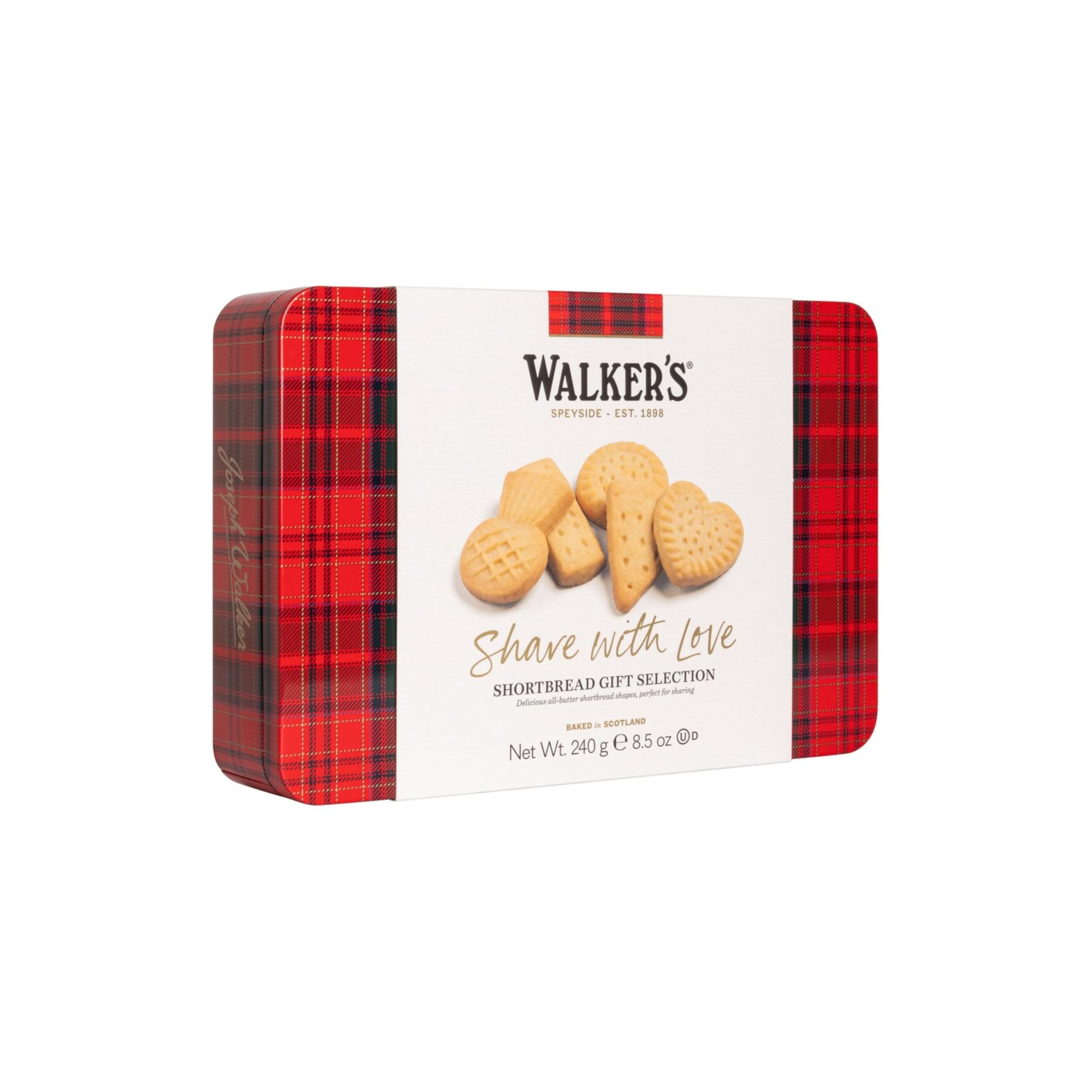 Walker's Shortbread With Love Shortbread Assortment Tin, Traditional Pure Butter Scottish Recipe, 240g