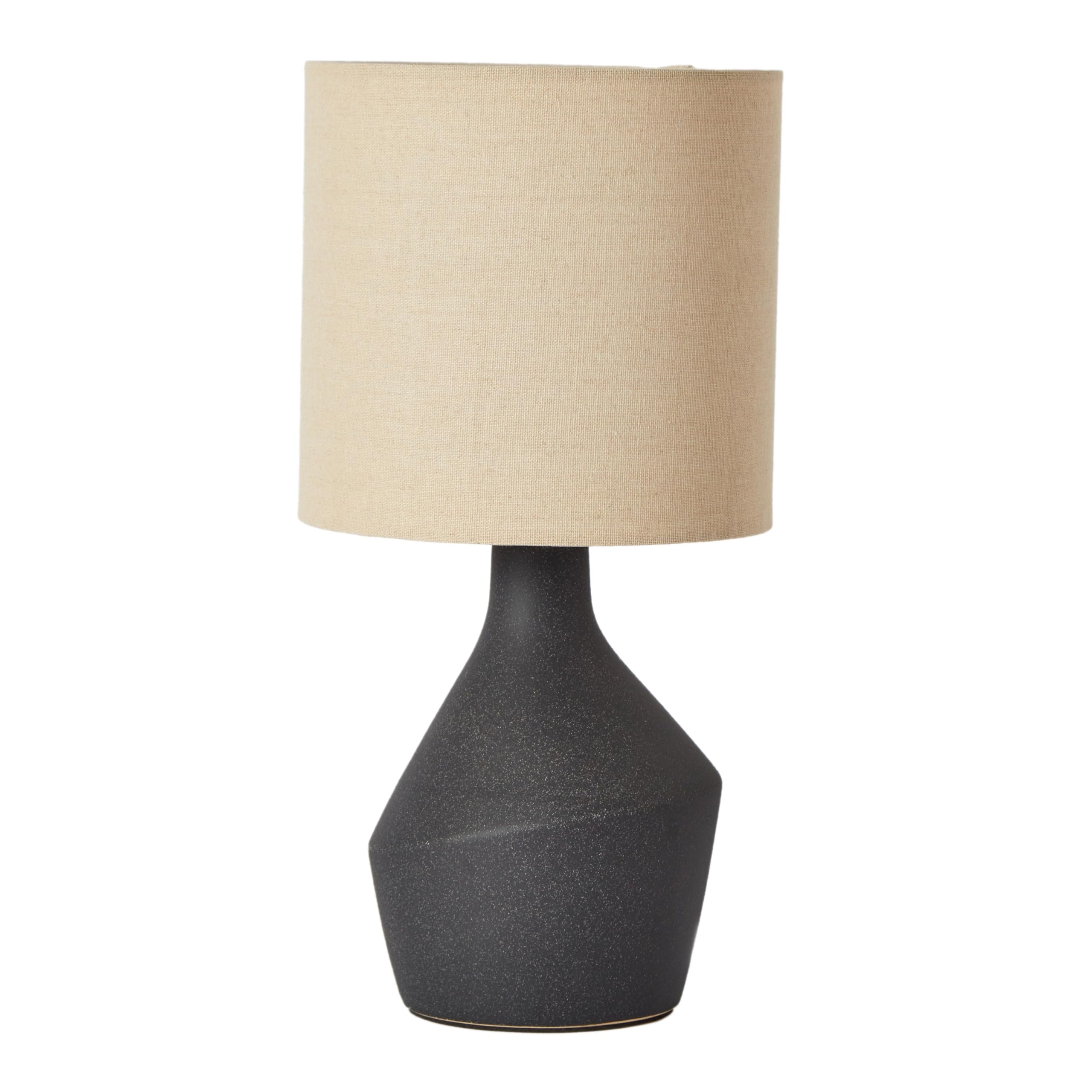 HomeBox Novalie Ceramic Table Lamp with Linen Shade - 38 cm