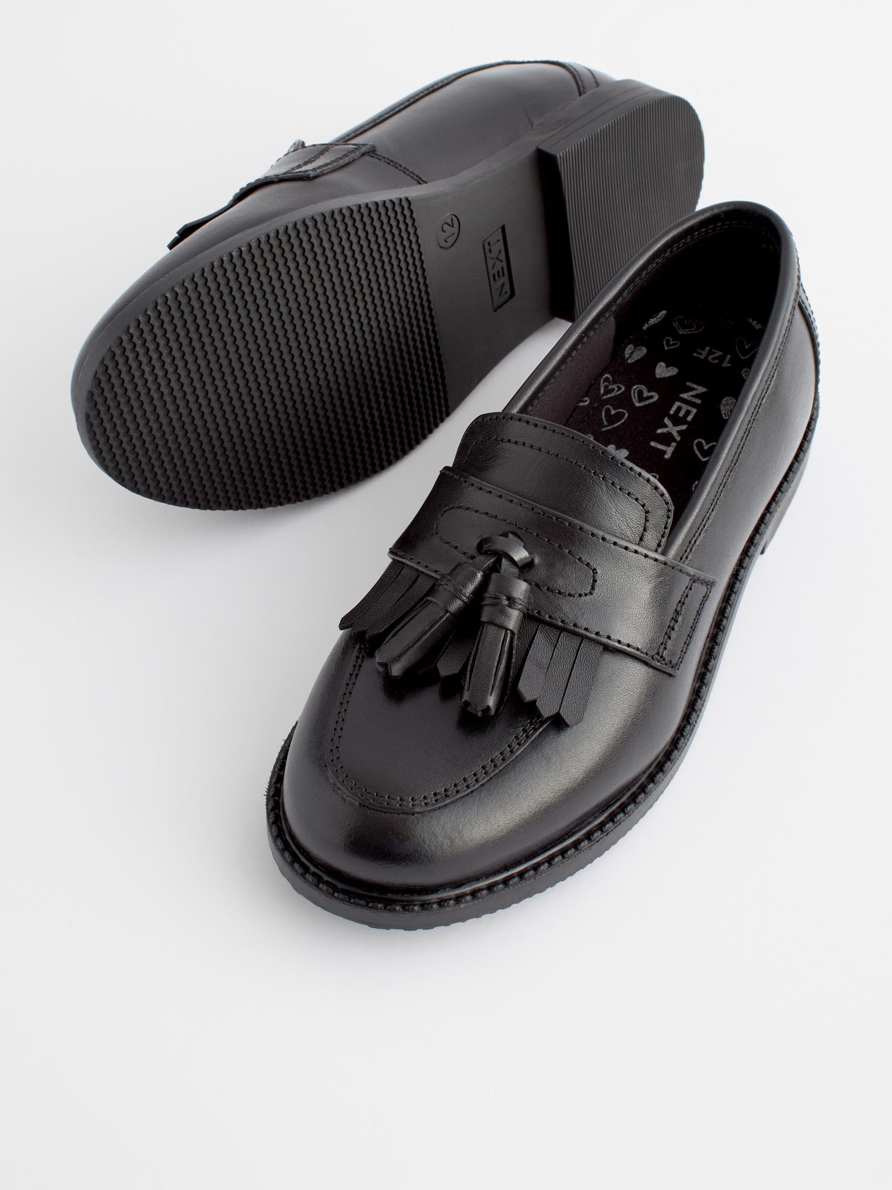 NEXT Niñas Mocasines Escolares de Cuero con borlas
