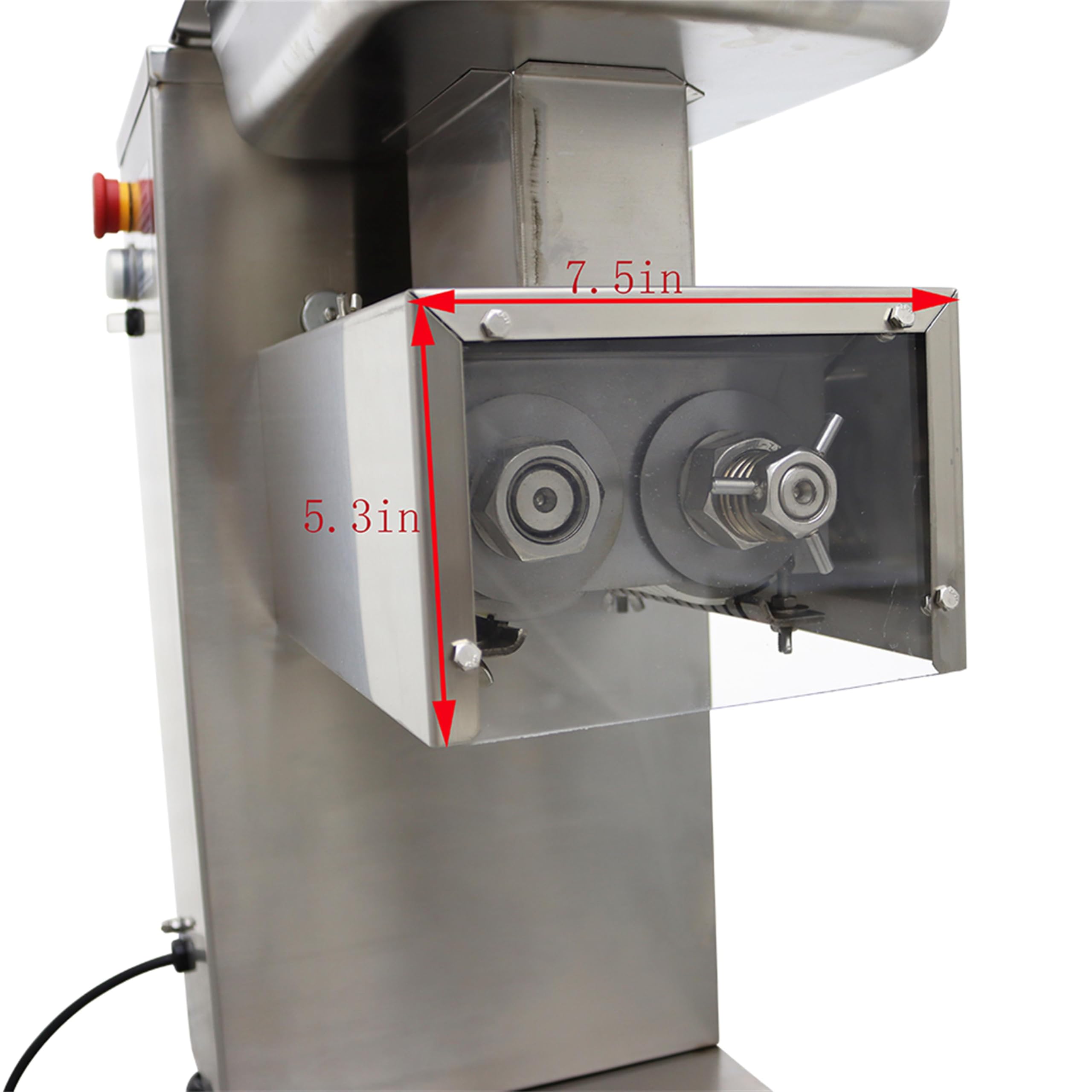 THUXEON 110V QE Electric Slicer Cutting Machine, Electric Meat Cutter Machine with 15mm Blade, 550W Stainless Steel Commercial Meat Slicer, 500kg/h, Adjustable Thickness for Pork, Beef, Mutton