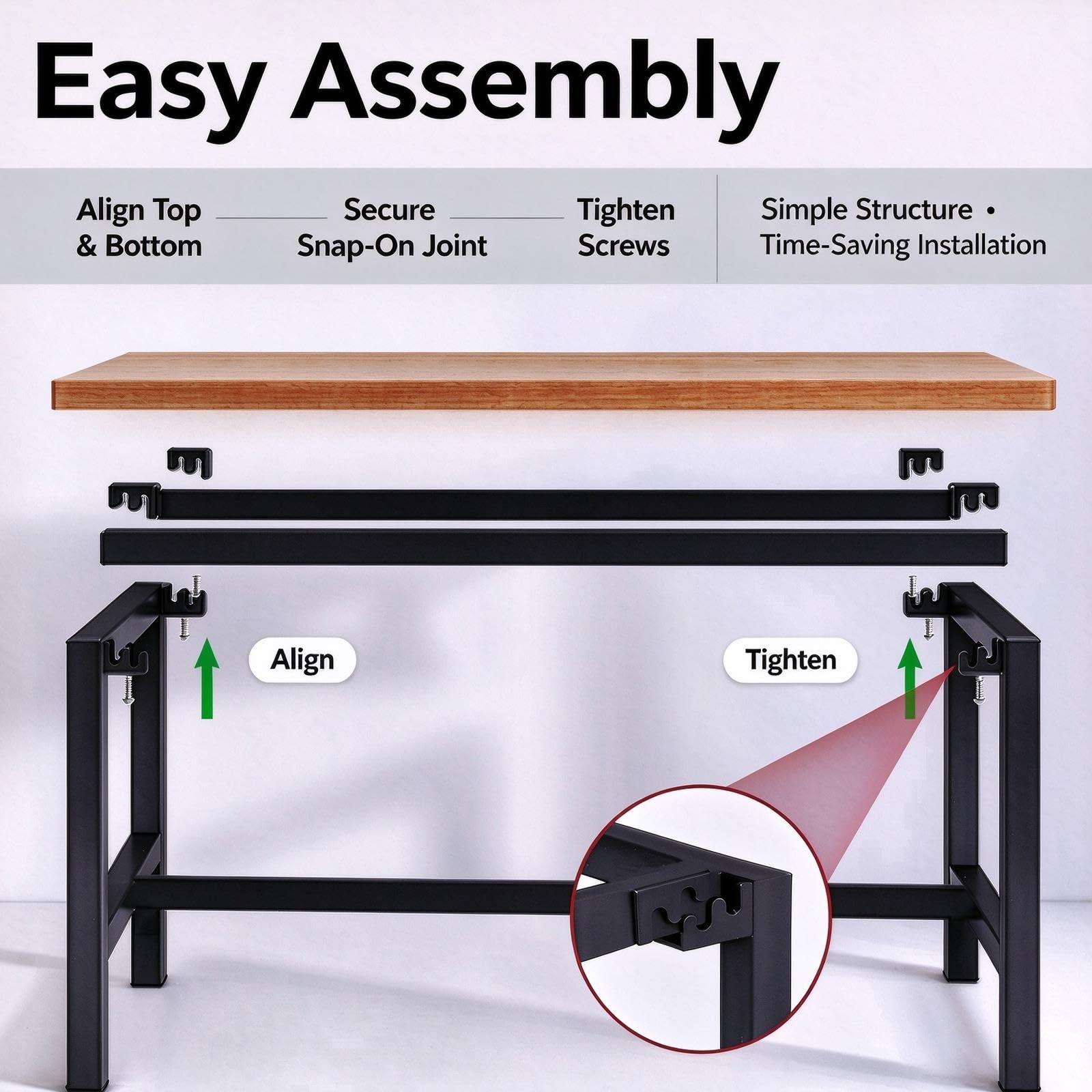 Mesa Alta de Estrecha, Mesa de Pub de Madera para Cocina o Barra de café