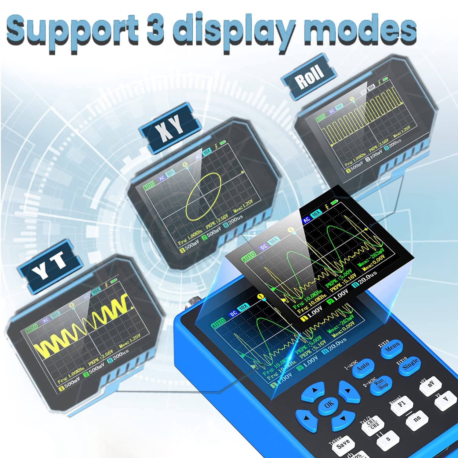 Osciloscopio DSO2512G - Osciloscopio digital 2-en-1 y generador de señales DDS, banda de 120 Mhz y tasa de intercambio de 500 /S