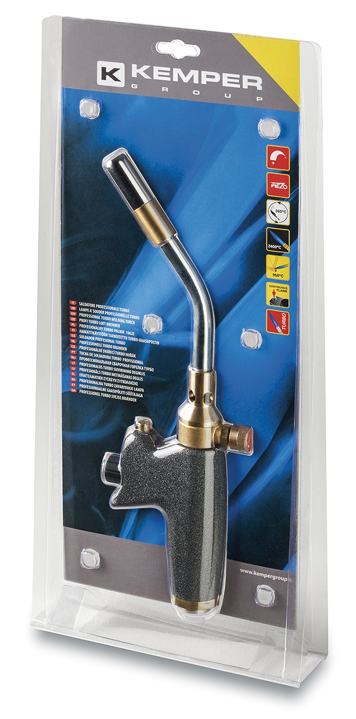 Kemper 1062E - Soldador Profesional Con Cuerpo De Aluminio Y Llama Turbo M, Ataque Con Europeo 7/16 Pulgadas