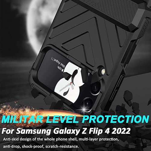 Miniatura 5 de Miimall Funda compatible con Samsung Galaxy Z Flip 4 protección magnética de bisagra, diseño de forma militar, anticaídas, a prueba de golpes,