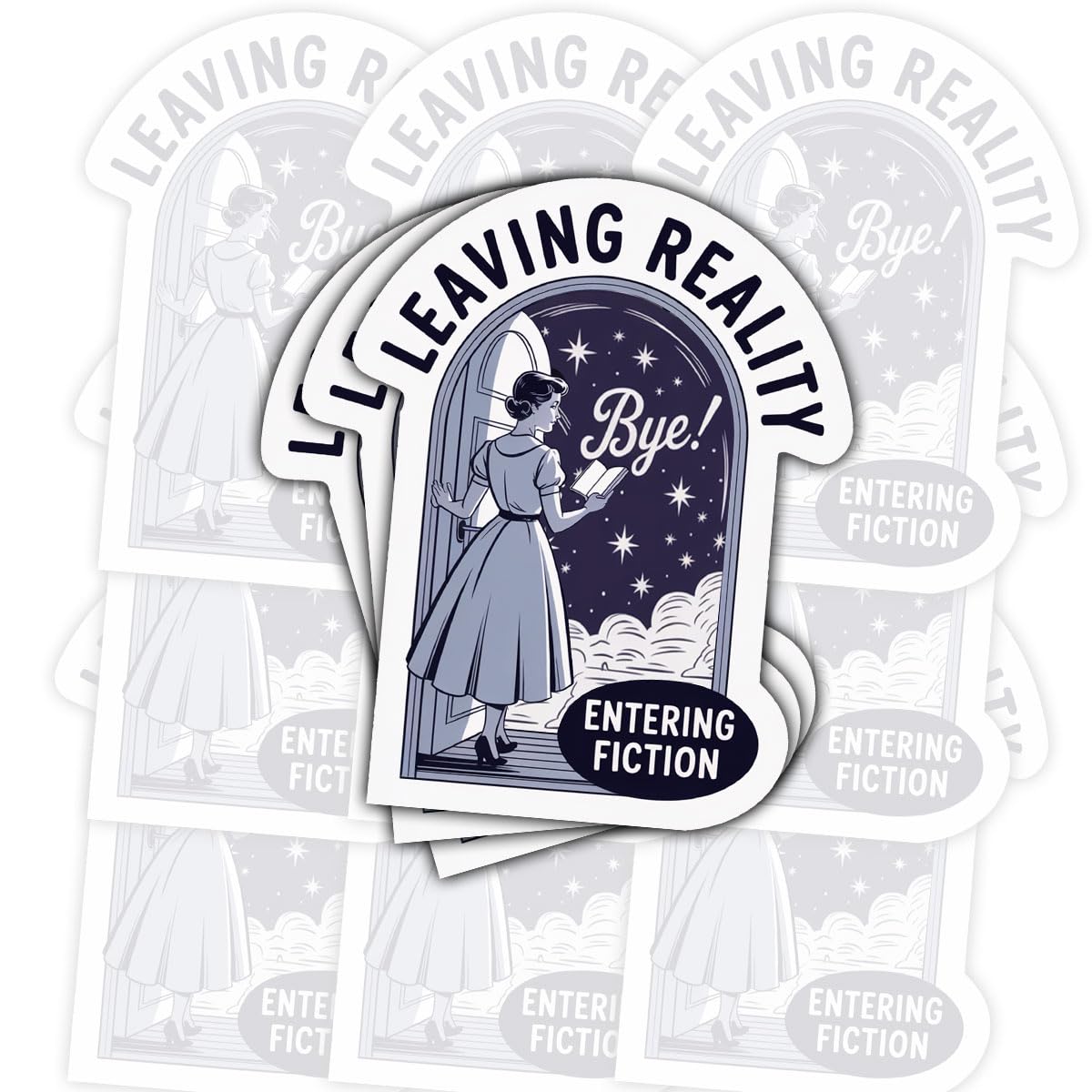 Autocollants de fiction vinyle stickers littéraires vintage pour amateurs de livres 3x