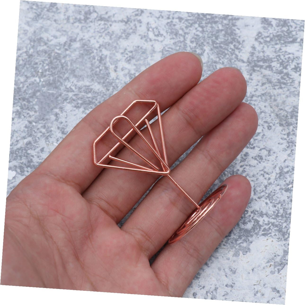 Lurrose 60 Pièces support de note clip mémo porte-notes porte-clip photo support photo marque-places en diamant support de clips photo porte-photos pince de mariage agrafe de note Golden