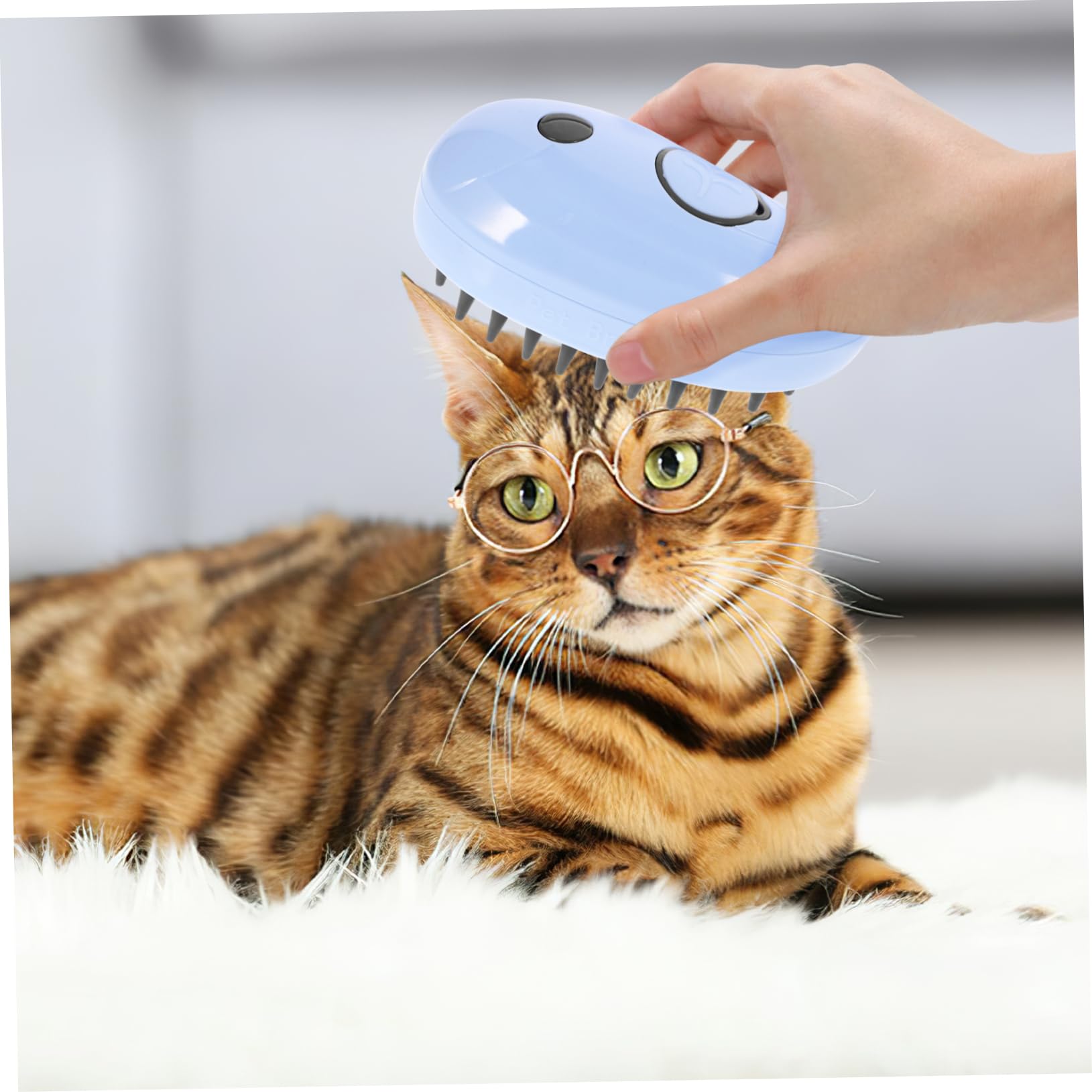 Mipcase 3pièces Brosse à Vapeur Multifonctionnelle Pour Animaux Brosse De Bain Électrique Pour Chat Et Chien Démêlant Et Masseur Avec Auto-nettoyage Pour Types De Poils