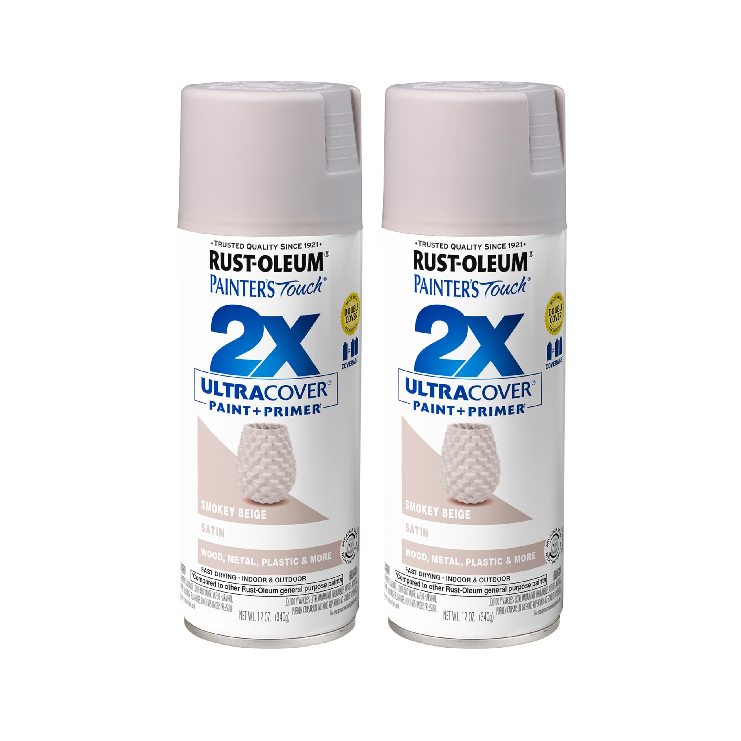 Rust-Oleum Painter's Touch 2X Ultra Cover Spray Paint, Satin Smokey Beige