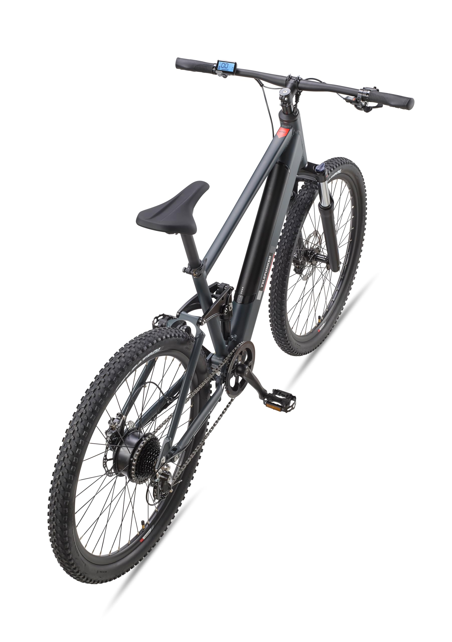 TELEFUNKEN E-Bike Mountainbike Elektrofahrrad Alu, 8 Gang Kettenschaltung - Pedelec MTB 27,5 Zoll, Hinterradmotor, 250W, Hydr. Scheibenbremsen, Grau, Aufsteiger M936