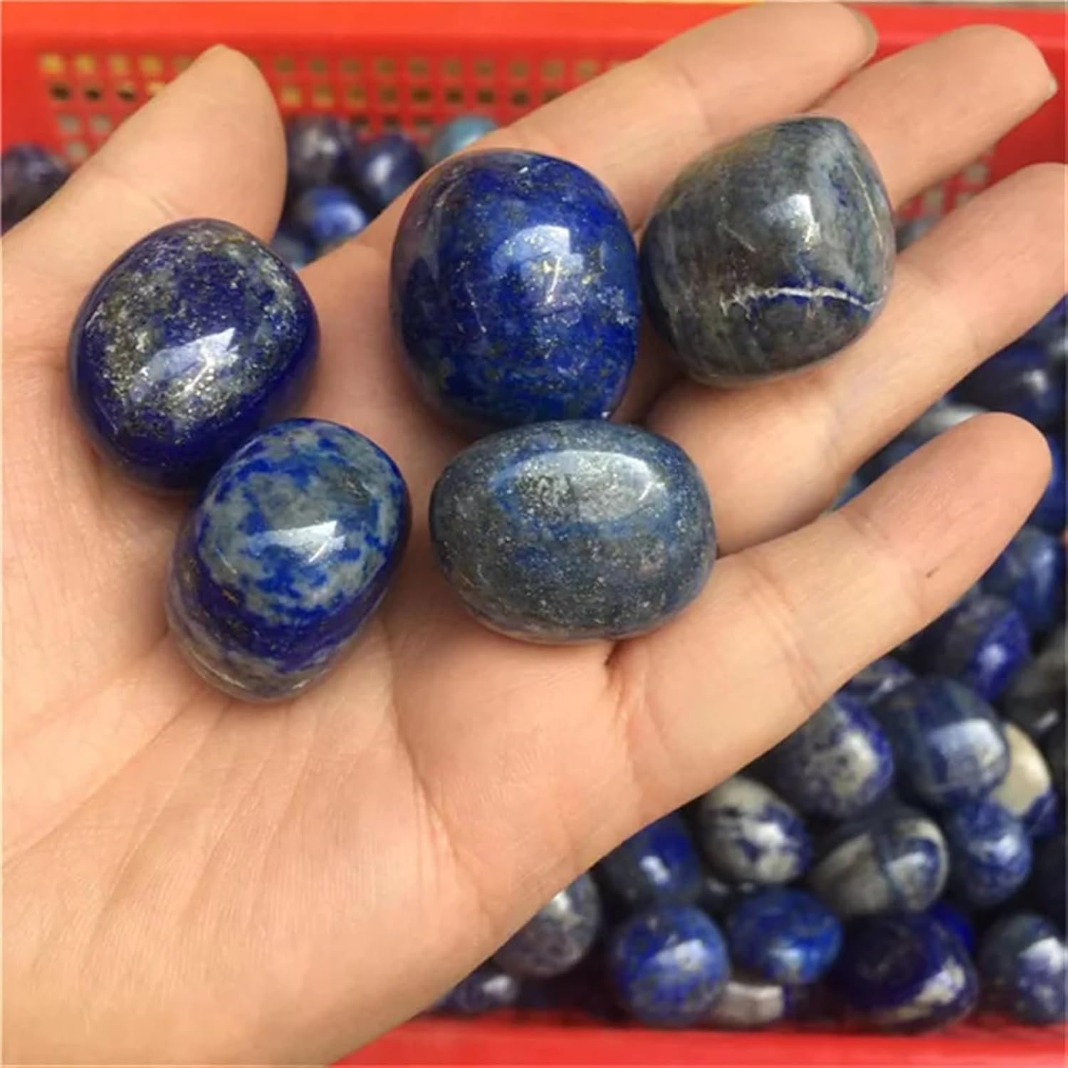 KatLin Natural Stone Natural Lapis Lazuli Crystal Gravel Suitable for Aquarium Garden Home Decoration Crystal Crafts Gifts(600g)