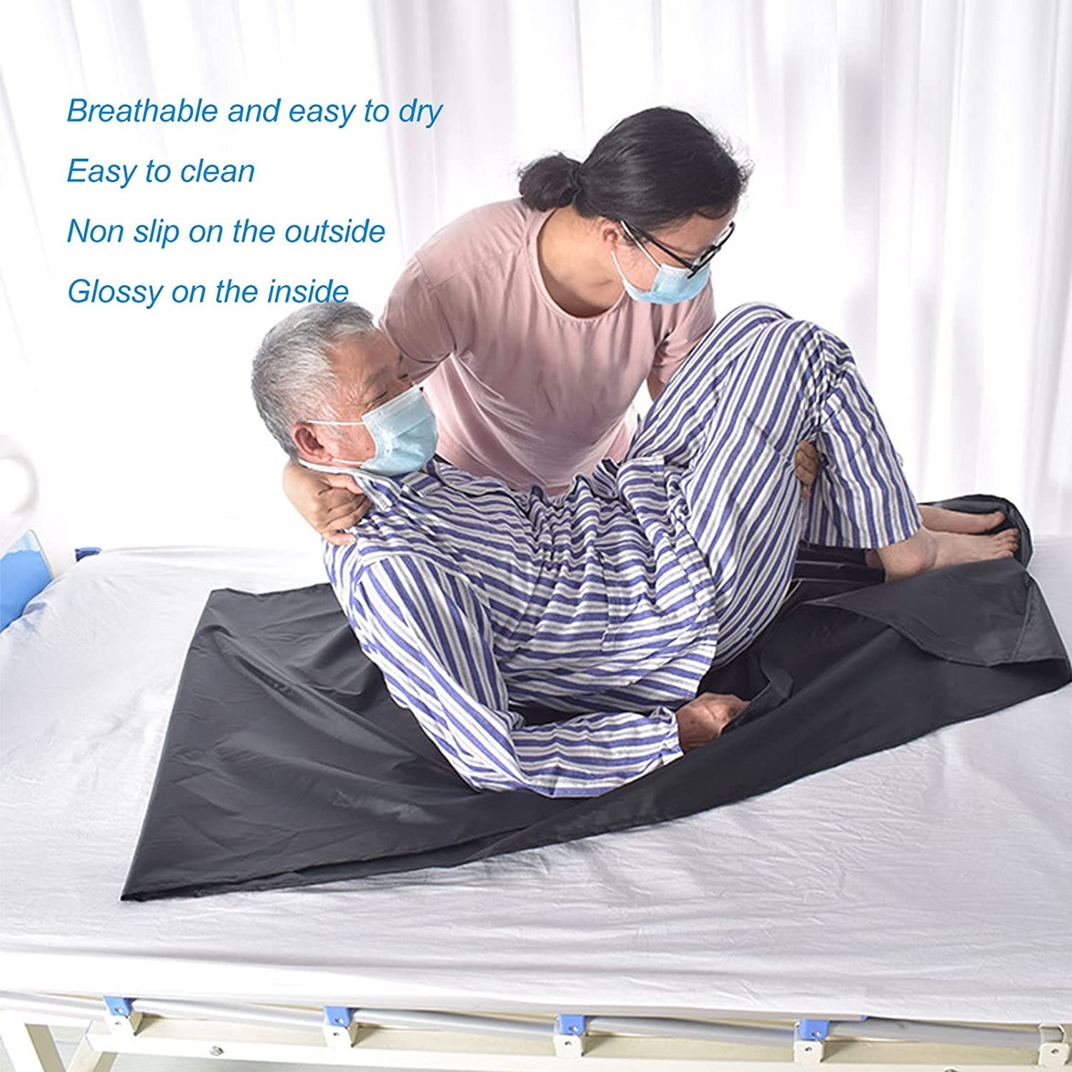 Sábanas deslizantes Planas Reutilizables para Ayudar a trasladar, Girar y reposicionar a Pacientes Ancianos y discapacitados en Camas, hospitales y hogares (Size : A70*68cm)
