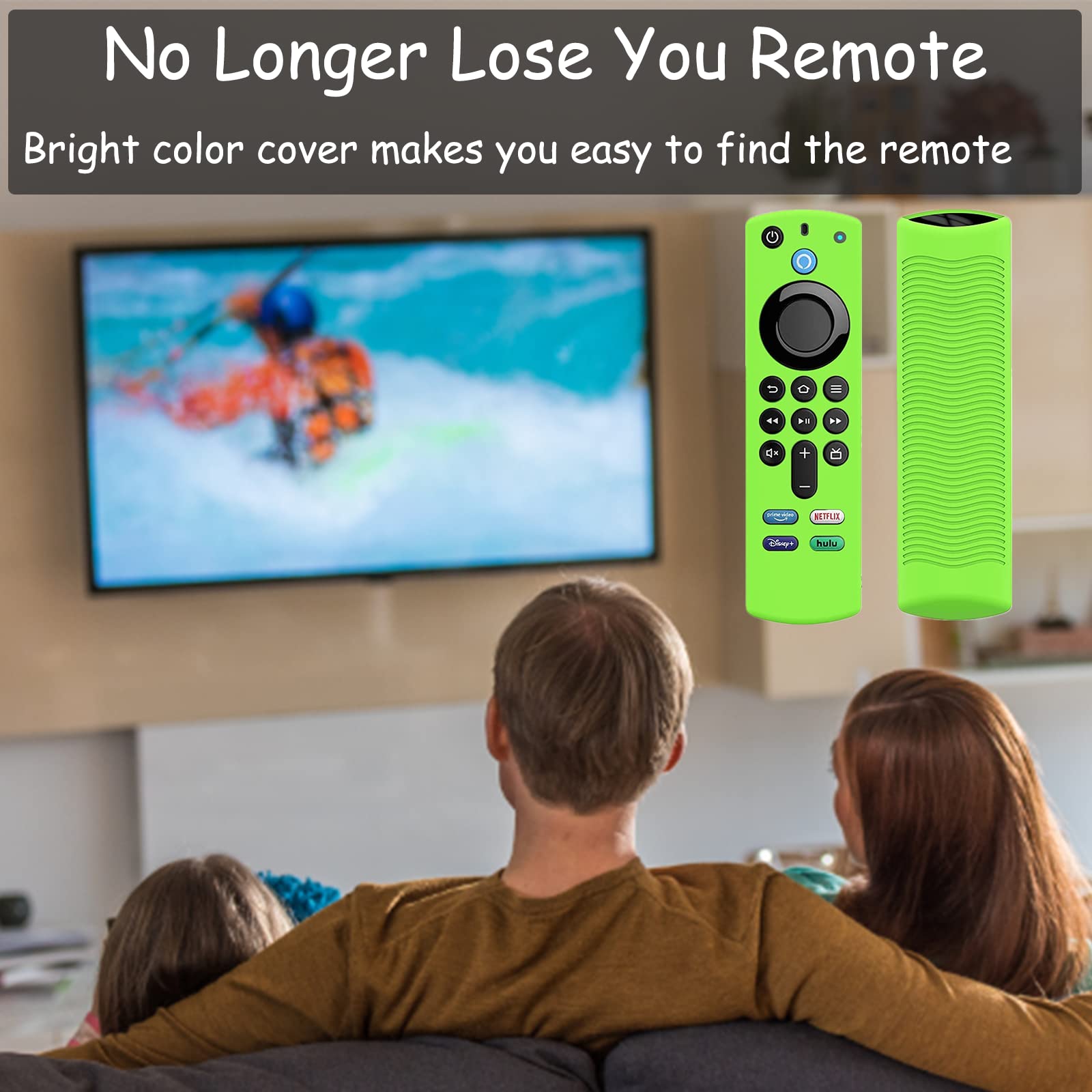 Funda protectora de silicona para Firtvstick 4K Max (3ª generación) 2021, brilla en la oscuridad, compatible con Firestick 4K Alexa Voice Remote Control con cordones, antideslizante, a prueba de