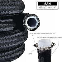 Vista 3 de 6AN - Kit de manguera de línea de combustible de 20 pies, manguera de combustible trenzada de nailon E85 de 20 pies