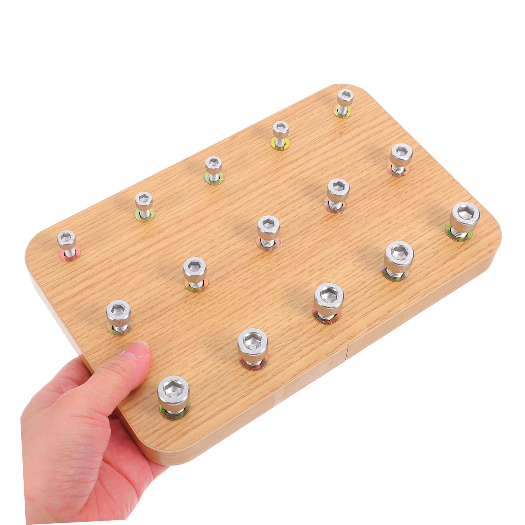 Holz Rehabilitationsbrett für Fingerübungen mit Schrauben und Muttern Fördert Hand Augen Koordination Holz Fingertrainer für Konzentrationstraining Geeignet für Hemiplegie