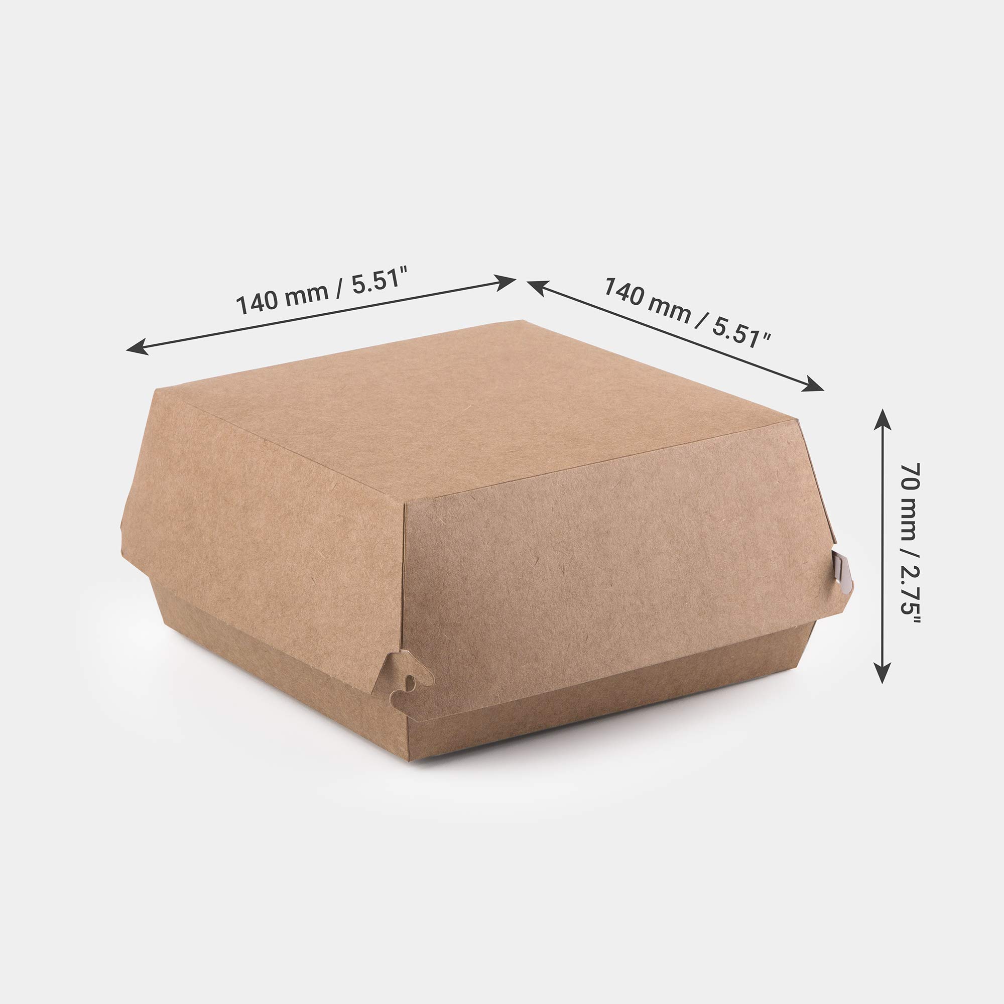 Paquete de cajas de hamburguesas Kraft tamaño contenedor de alimentos hamburguesas comida rápida comida comida comida rápida caja desechable a prueba de fugas ecológica reciclable (50, L)