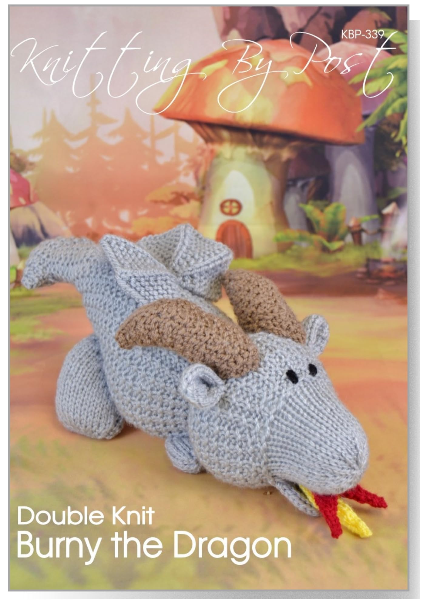 Knitting By Post Boys Grey Knitting Pattern Instruction Leaflet - Burny The Dragon From Knitters Leaflet. Knit Cute Handmade Gifts. Uk Terms