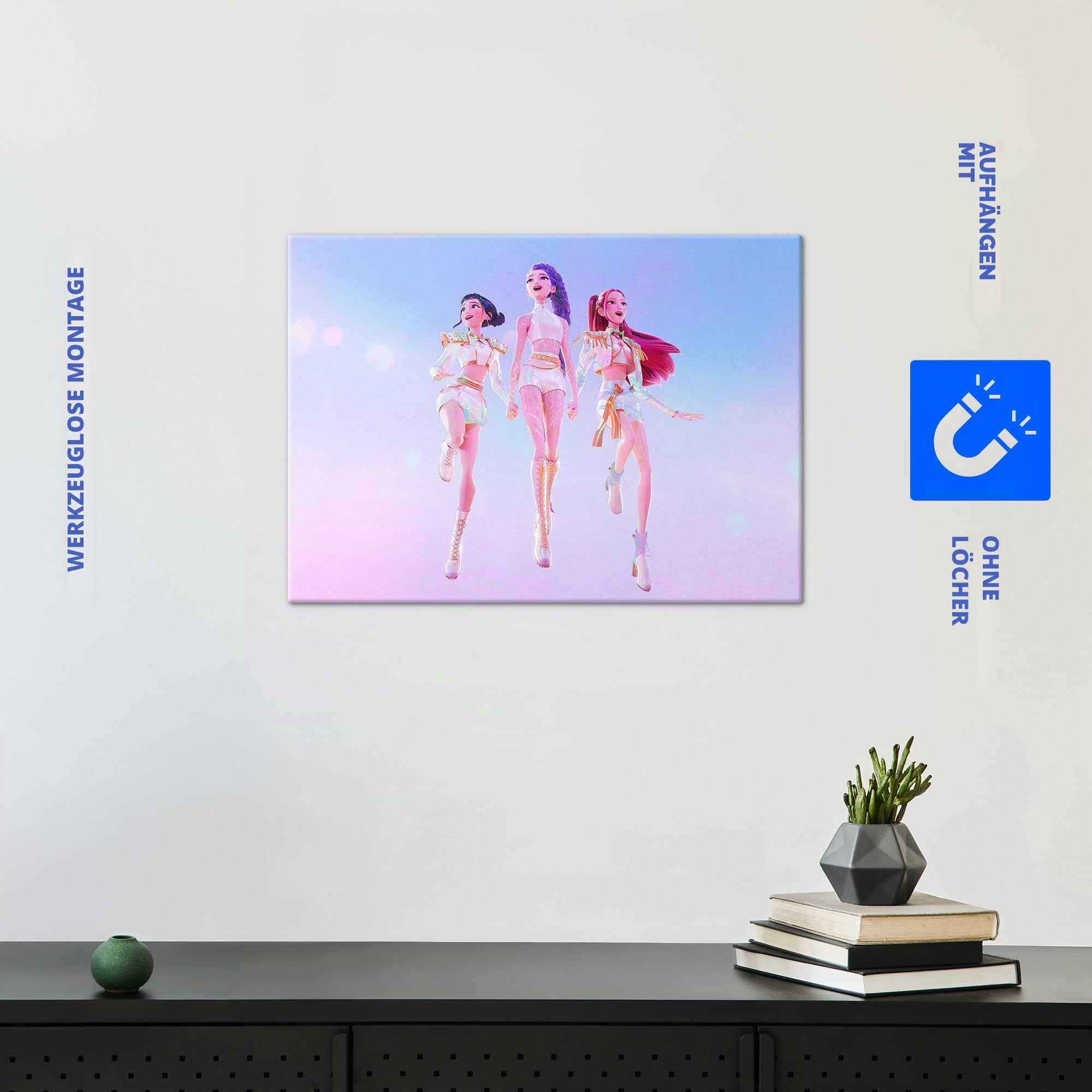 Displate Metallposter KPop Demon Hunters Wandbild - Icons of the Screen - HUNTR/X Portrait - Girls Huntrix Kpop Geschenk - Premium Wanddekoration Wand Deko Wohnzimmer Film Poster - 32 x 45 cm