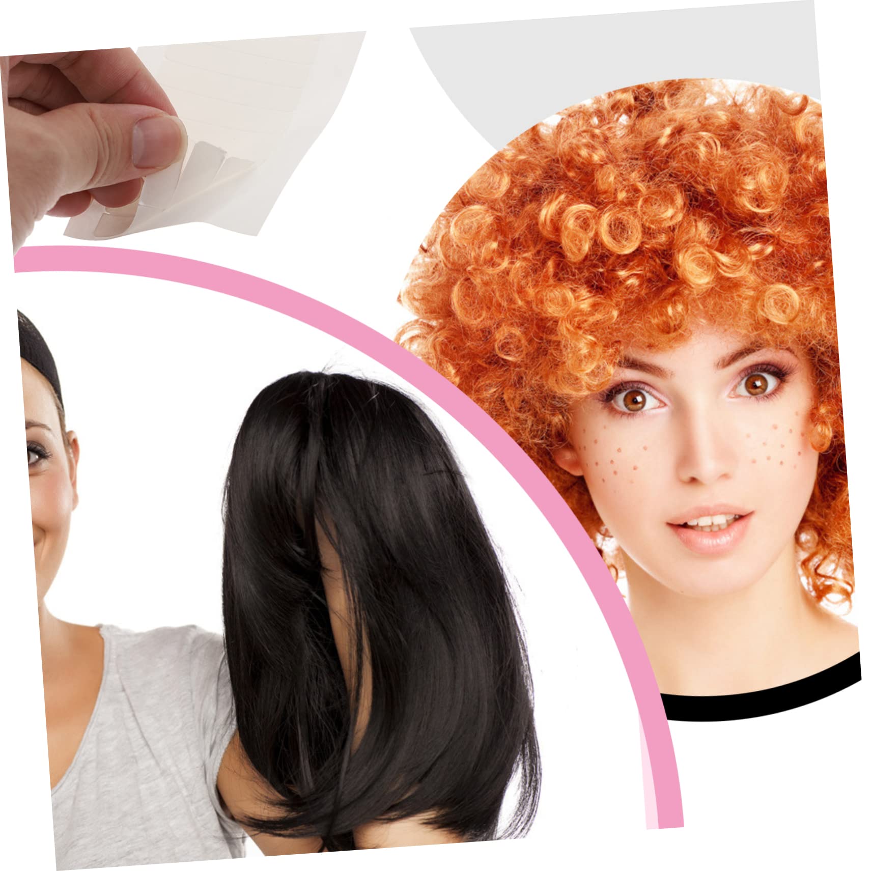 DOITOOL 25fogli Nastro Biadesivo Per Extension Adesivi Resistenti Per Parrucche e Extension Confezione Per Wigs e Toupee Facili Da Applicare e Sicuri