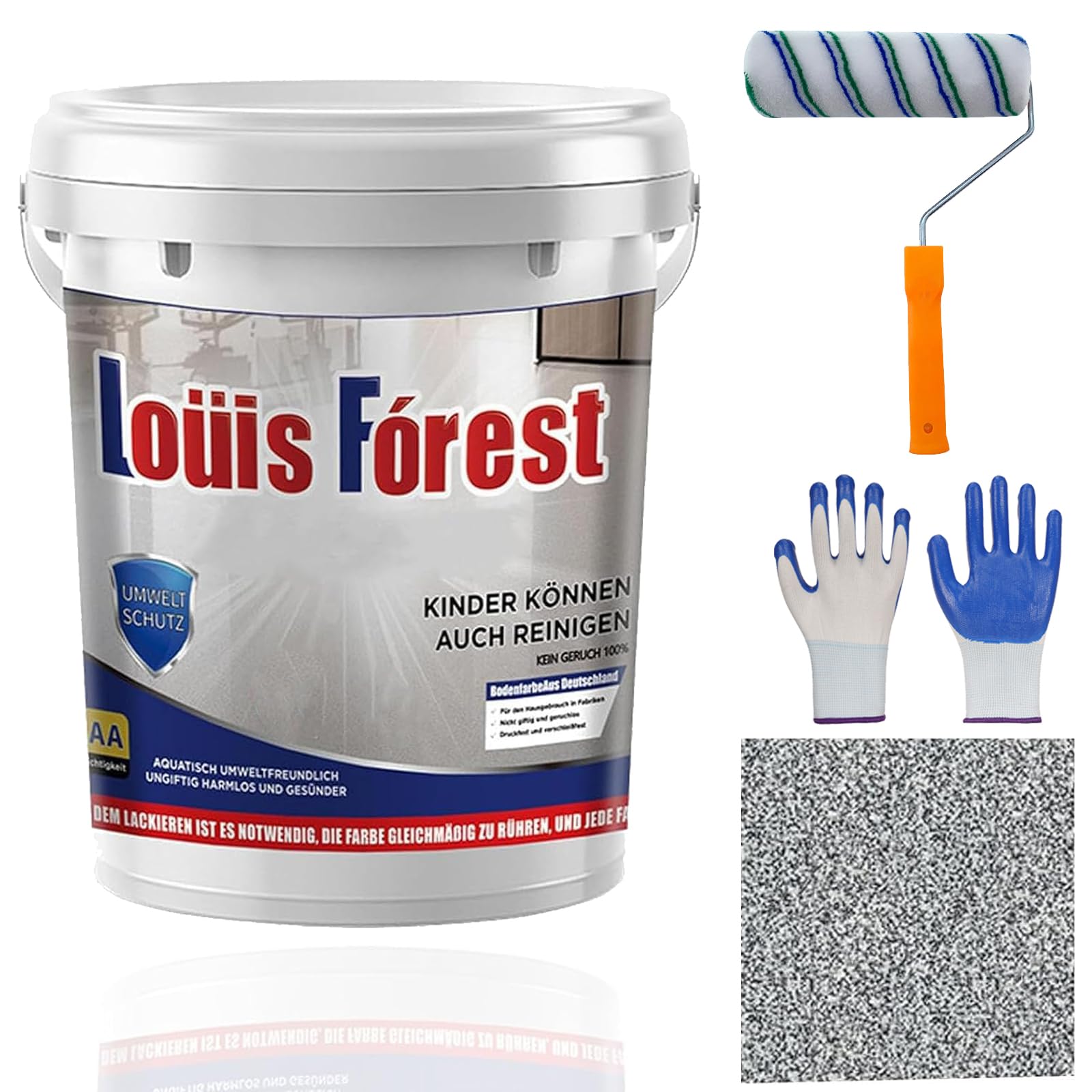 Louis Forest Vernice epossidica colorata per pavimenti, vernice epossidica per pavimenti in calcestruzzo, rivestimento per pavimenti in cemento ad alta lucentezza, effetto marmo, rivestimento