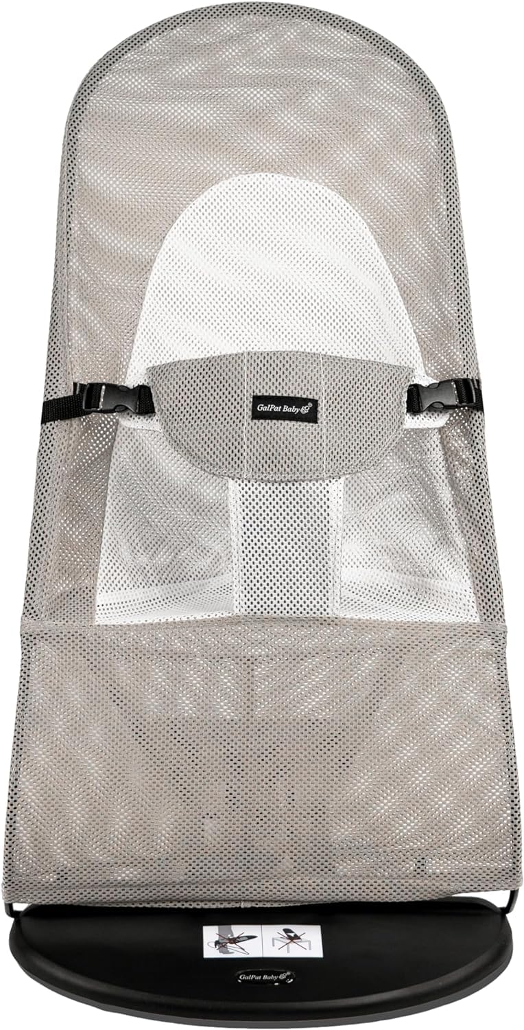 GalPat Baby - Funda Hamaca Compatible con BabyBjorn y GalPat Baby Transpirable - Asiento para Hamaca de bebé Transpirable - Color Gris (Funda + Bolsa DE Transporte)