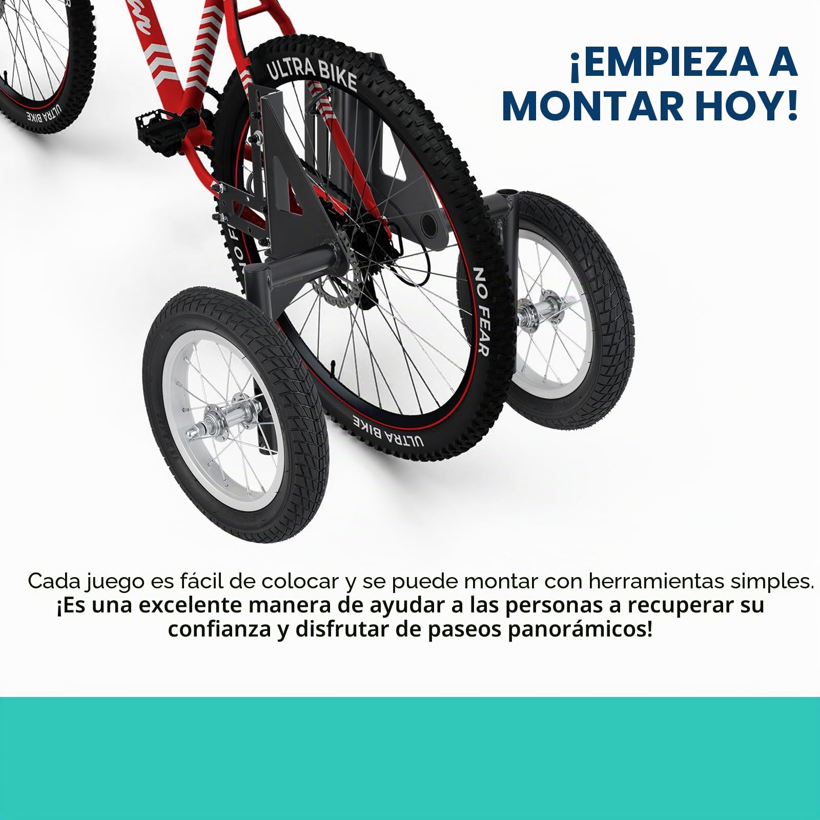 Moshay Ruedas estabilizadoras ajustables para bicicleta de adulto 24-29 pulgadas