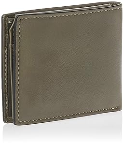 Timberland Men's Leather Wallet with Attached Flip Pocket, Grey (Fine Break), One Size