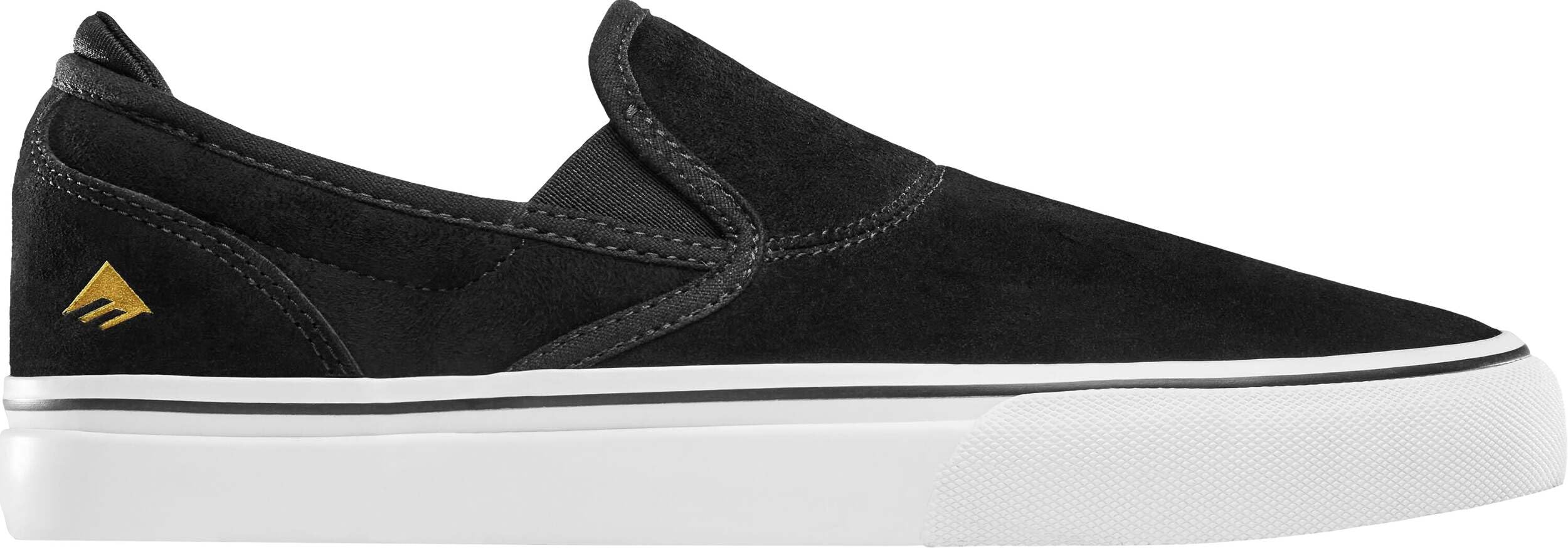 Emerica Men's Wino G6 Slip-ON Skate Shoe, Black/White/Gold, 9 Medium US
