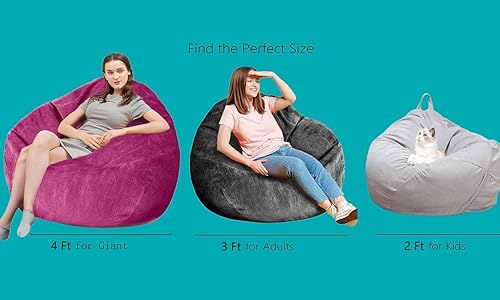 Miniatura 3 de Puf de 4 pies puff relleno de espuma viscoelástica, puf de peluche ultra apoyo con funda de pana ultrasuave, color gris para adultos