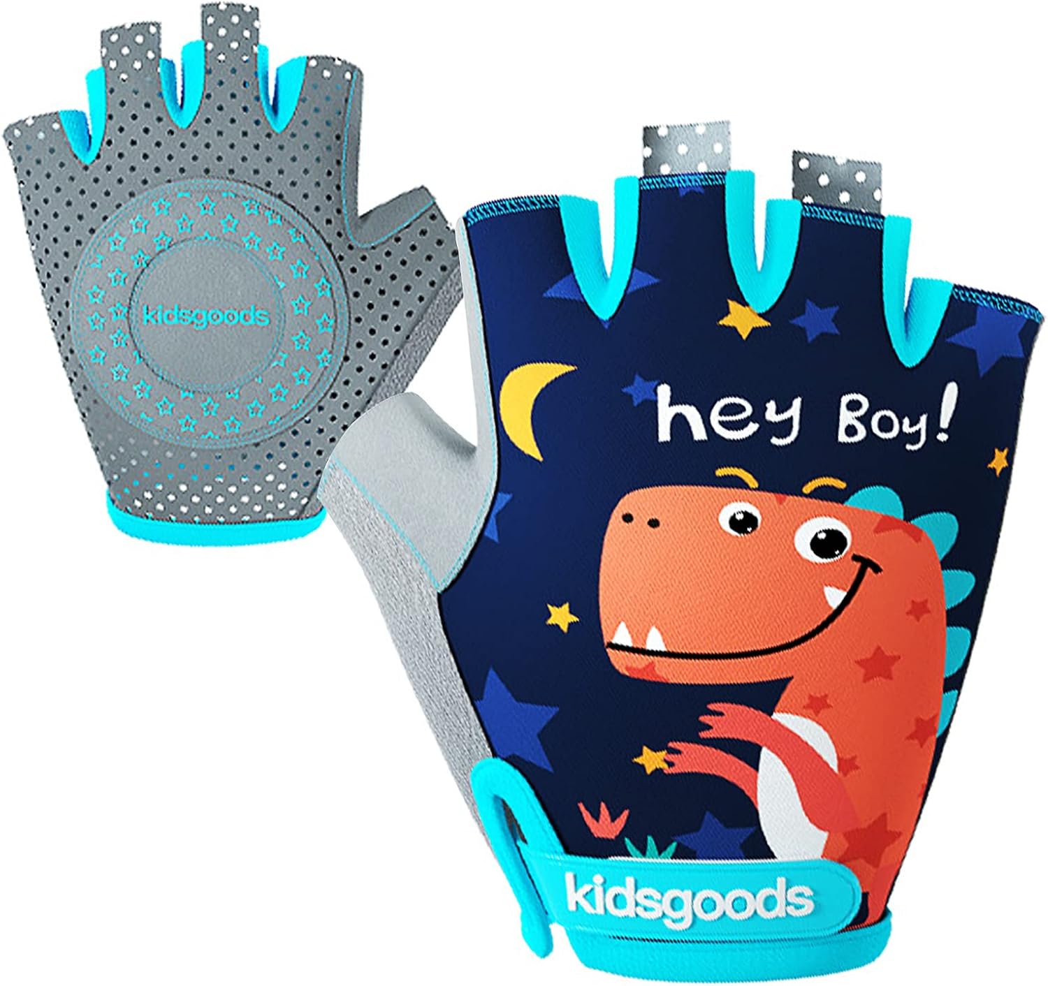 THXIY Half Finger Cycling Mountain Bike Sports Gloves Balance Pedal Bicycles Padded Glove for Kids Girl Boy Child Chidlren Youth Ages 3-8 Years Old Dinosaur L : Sports & Outdoors