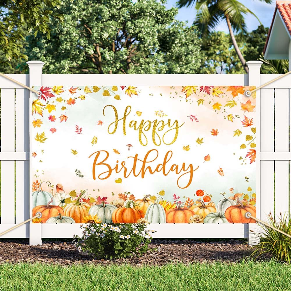 Aprophic Pumpkin 1st Birthday Backdrop Fall Decorations Banner Our Little Pumpkin Is Turning One Thanksgiving One Year Old Birthday Photography Background Photo Booth Studio 7x5ft