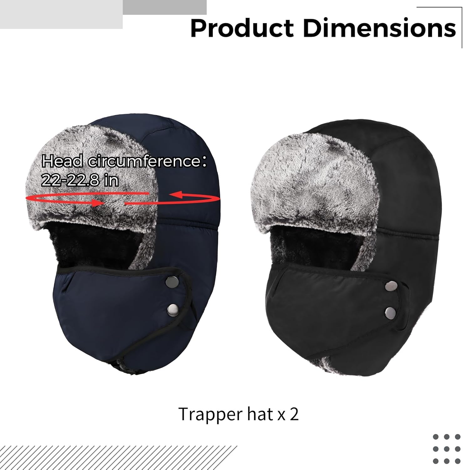 Russian Winter Trapper Hat With Windproof Mask, 2 Pcs Set, Furry Skiing And Hunting Cap For Men And Women, Ideal For Cold Weather