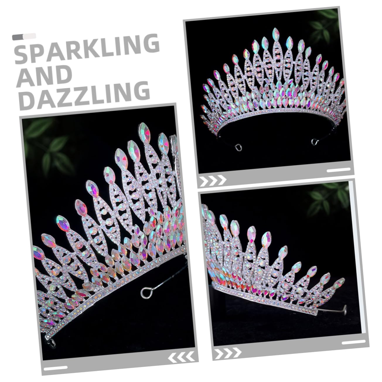 Corona per Capelli con Pietre Decorative, Cerchietto da Sposa | Lega di Zinco, Design Leggero e Confortevole, per Compleanni e Altre Occasioni