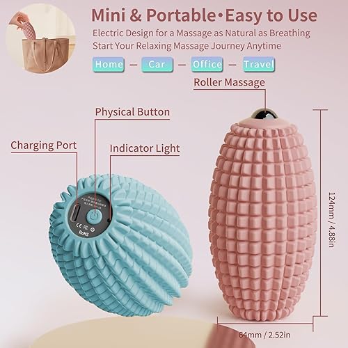 Miniatura 6 de Bola de masaje vibratoria para fascitis plantar, punto de gatillo de silicona, bola de masaje miofascial, rodillo de tejido profundo para espalda,