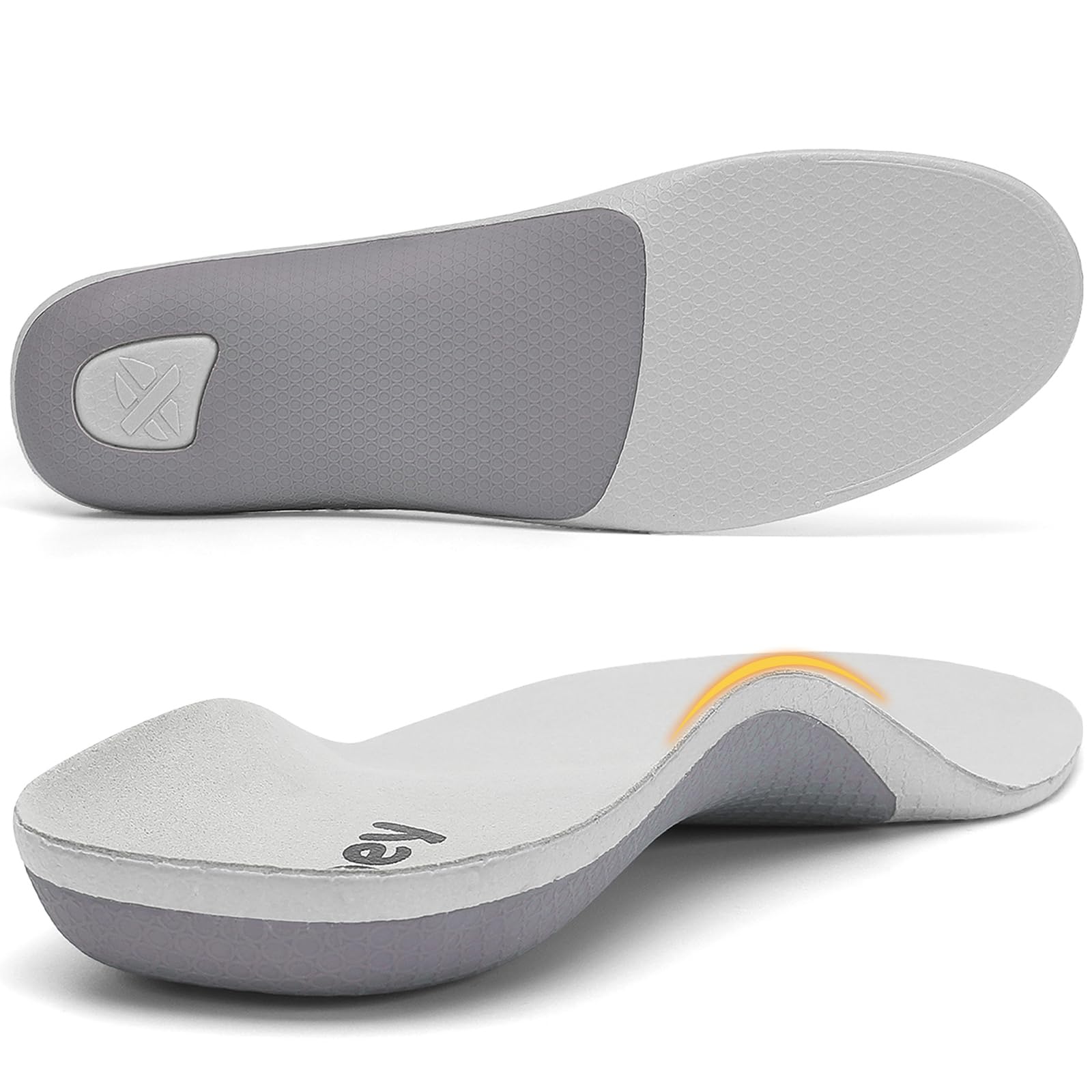 Leebey Einlegesohlen mit Dämpfung für Arbeitsschuhe Freizeit Sport, Herren Damen Komfort Einlagen Grau 43/44 EU