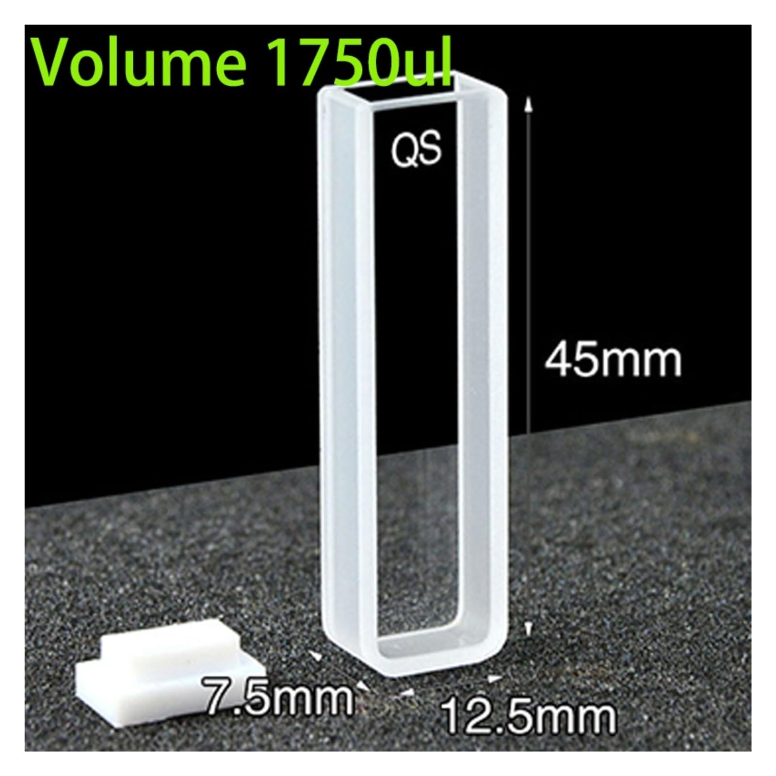 2 Celdas de cubeta de Cuarzo con Tapa, Dimensiones del Contorno 12,5x7,5x45mm, Longitud de trayectoria de 5mm, JGS1, for Laboratorio de espectrofotómetro(High Transmittance)