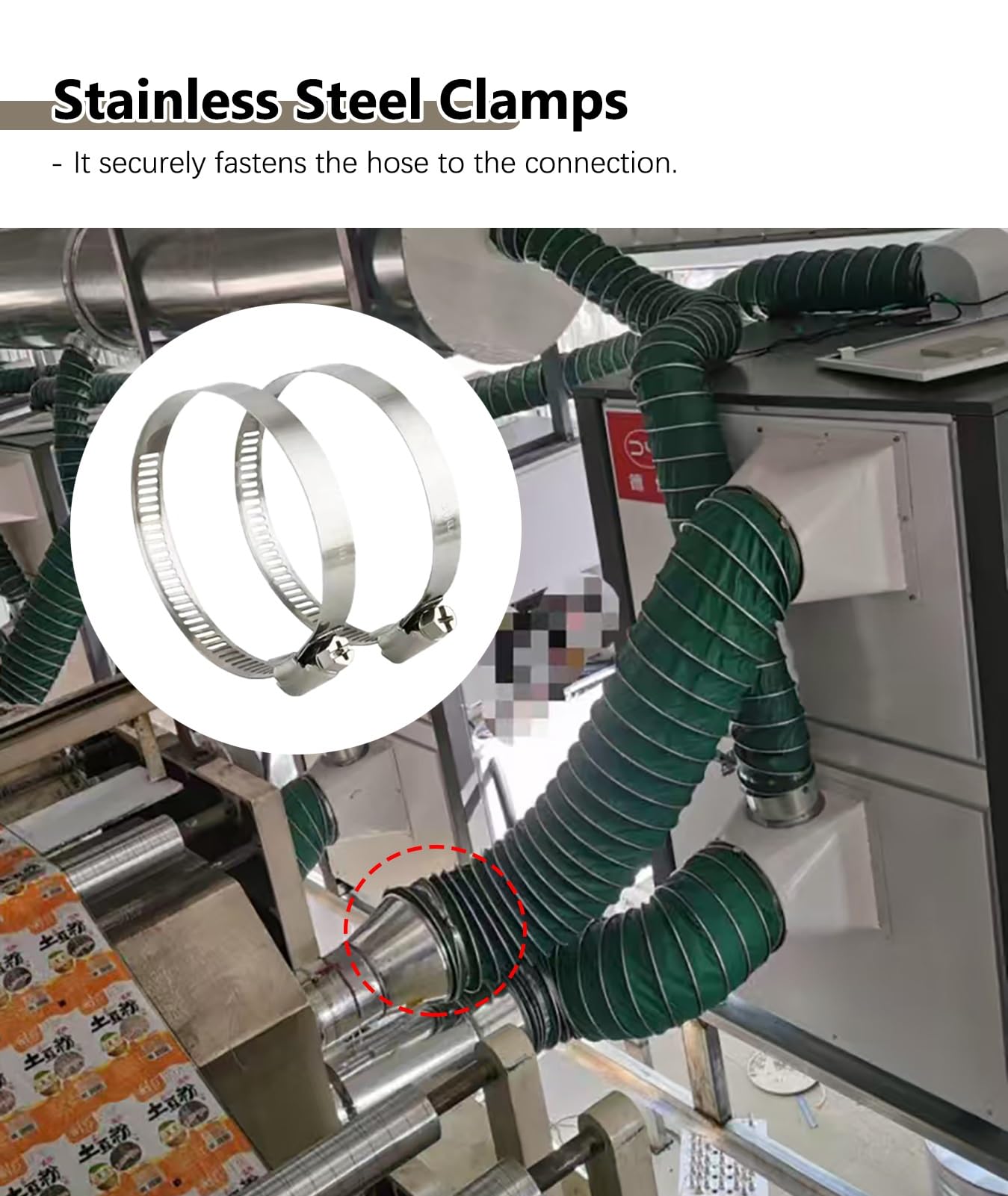Manguera ignífuga de alta resistencia, conducto de aire flexible para escape y ventilación, conducto de transferencia de refrigeración de frenos, 5 m de longitud