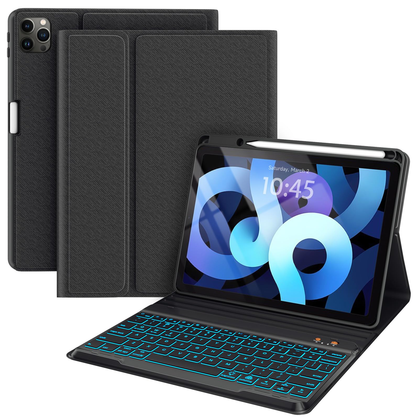 iPad Air第5世代 256GB、Keyboard Folio、Pencil Keyboard Case for iPad Air 6th/5th/4th Gen 10.9 Inch with Pencil